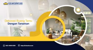 dekorasi ruang tamu dengan tanaman