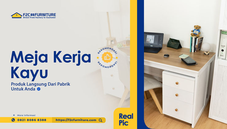 meja kerja kayu